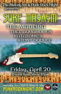 Friday surf punk show: The Madeira, Stunt Double, Katatonics, Aquaholics @ The Melody Inn | Indianapolis | Indiana | United States